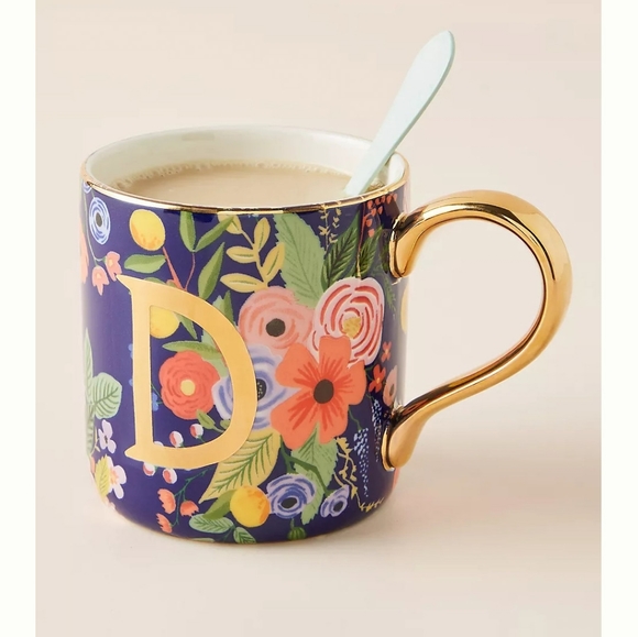 Letter F Anthropologie Floral Mug - Picture 5 of 5